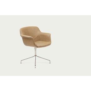 Smile - stol - 4 fod m/drej - L�der Rancho II Stone 